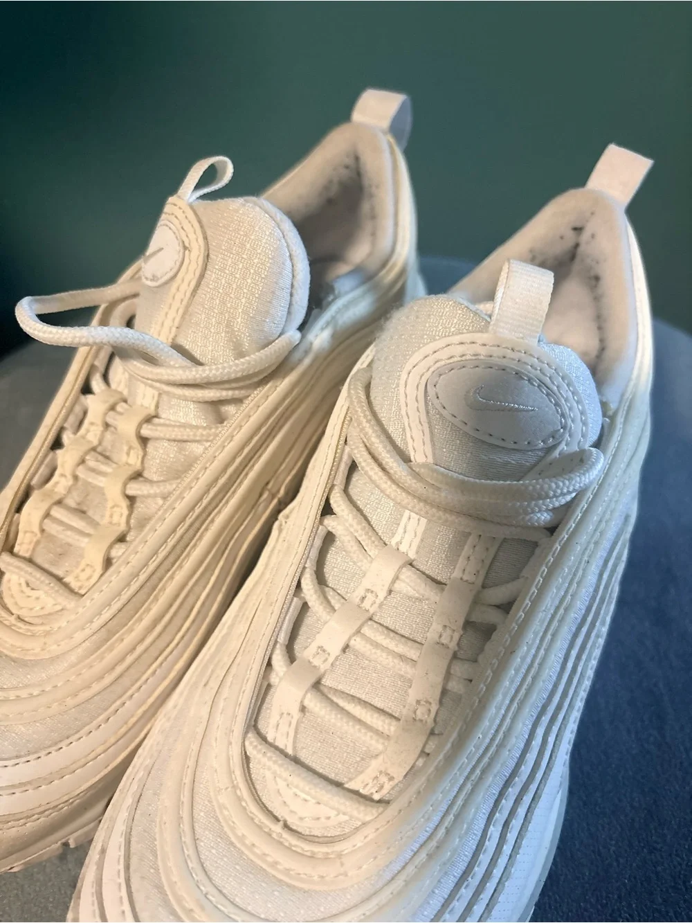 Kids 5.5Y Air Max 97 Triple White Sneakers